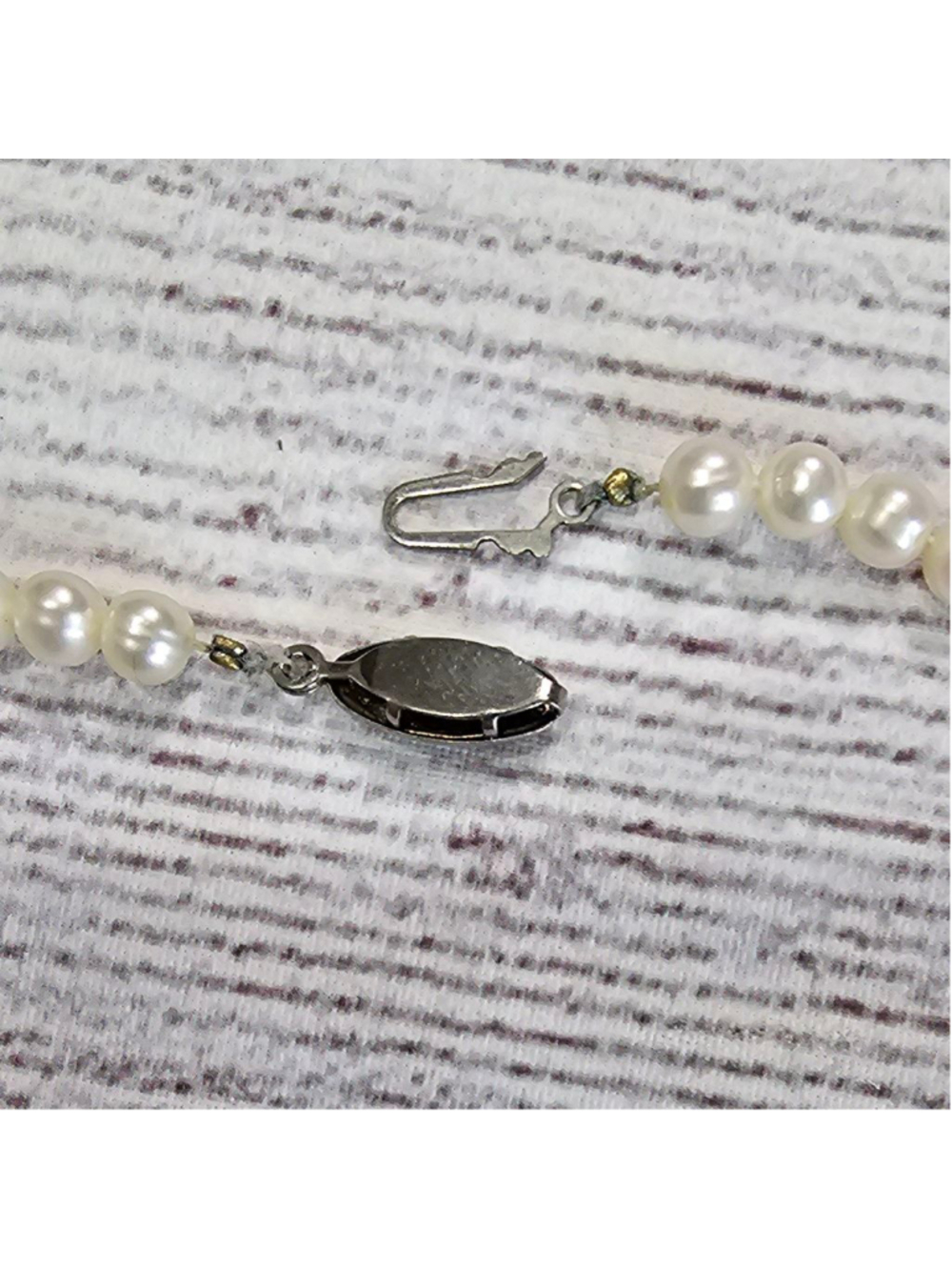 Authentic pearl necklace, 17" strand, 8" round, approx. - Picture 4 of 7